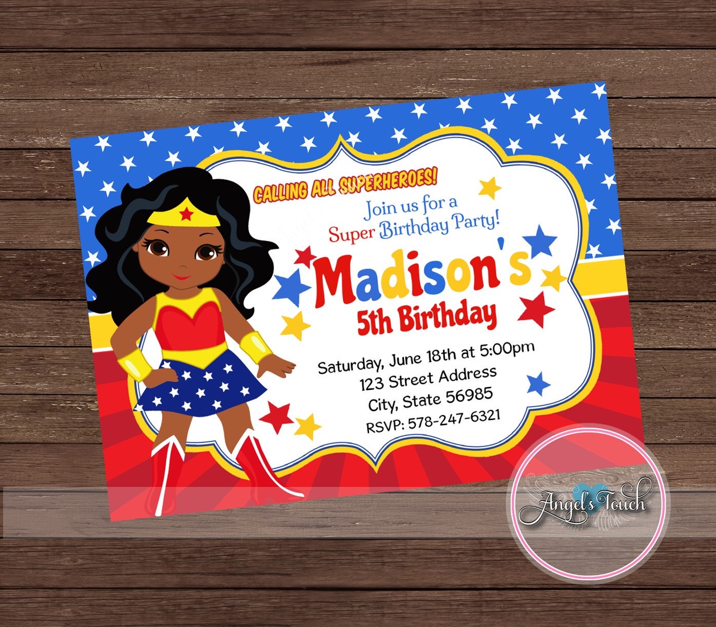 Wonder Woman Party Invitations 7
