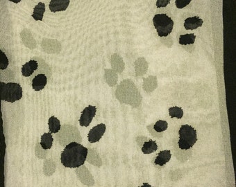 Vintage Elaine Gold small Dalmatian print scarf, signed