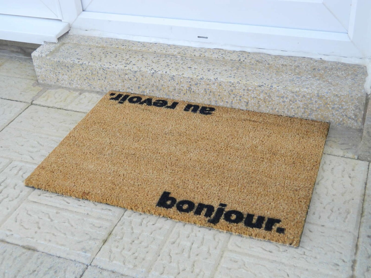 Bonjour Au Revoir quirky doormat 60x40cm French