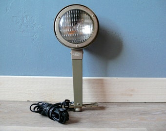 AMC Spot Movie Light with Original Metal Box, Model L8A, Mid Century Flood Spot Movie Industrial Lamp, Vintage Camera Equipment