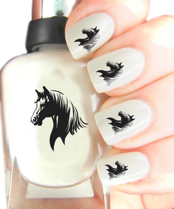 Horse head Nail Art Decal stickers . Nail Art by SimplyGiftIdeas