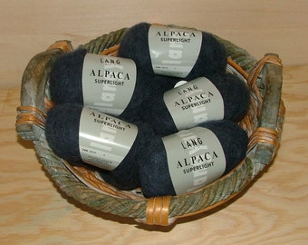 Lang Yarns Alpaca Superlight Made in Italy Color No 0010 Lot No 2 Steel Blue Crochet Knit