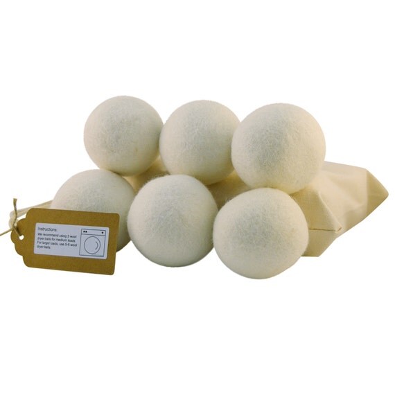 6 PACK Wool Dryer Balls by Wonderful Wool Balls - Fabric Softener Alternative - 100% New Zealand Wool - Pure Organic