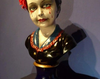 Bloody Mary handpainted sculpture goth, dark art