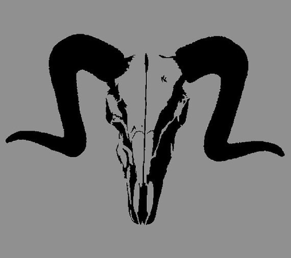 Ram Skull Stencil Reusable Different Sizes Available