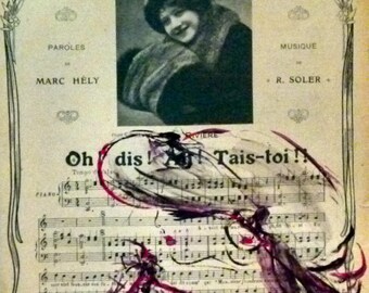 Original drawing naughty woman Paris Charleston 1930 musical partition Paris