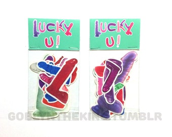 BAG OF DICKS - laminated dildo stickers x15 pack