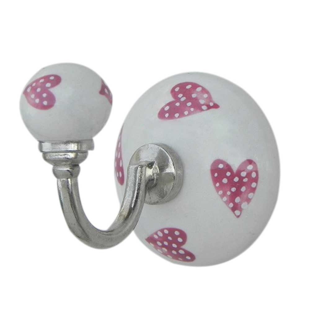 Pink Heart Coat Hook or Wall Hook