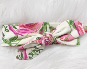 Floral Blooms Knit Tie Headband