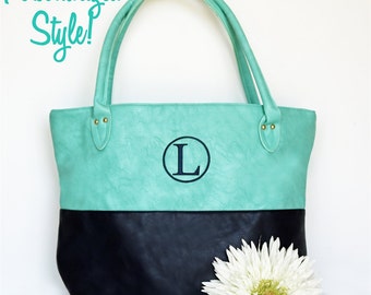 Two Toned Moni Monogram Tote