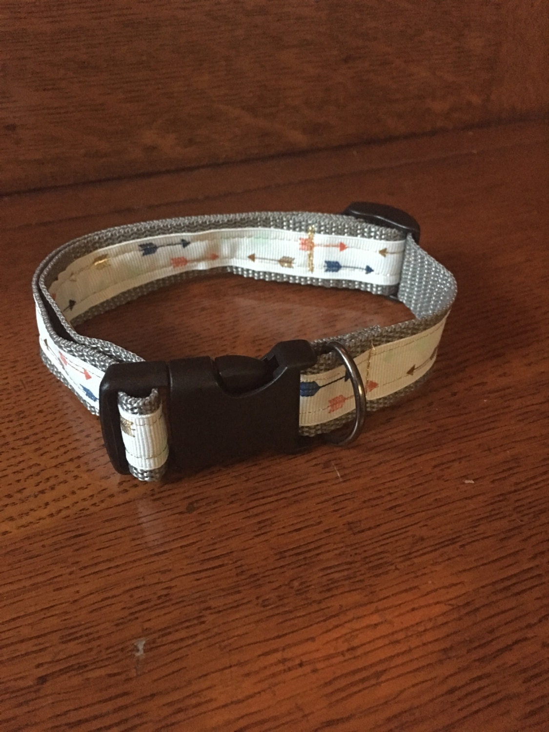 Golden arrow dog collar by AngieLeaDesign on Etsy