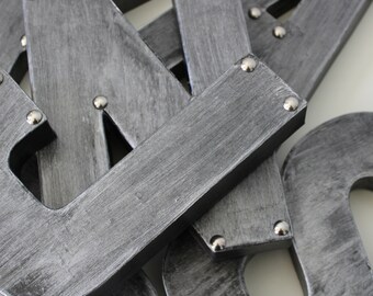 Metal Letters, Metal Signs, Silver Letters, Industrial Decor, Industrial Letters, Rustic Letters, Nursery Wall Letters, Marquee Letters