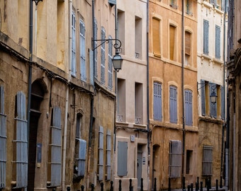 Provence Photography, Provence, Aix-en-Provence, Alley, Street Light, Street Lamp, Shutters, France, Aix, Brendan J.Jacobson Photography