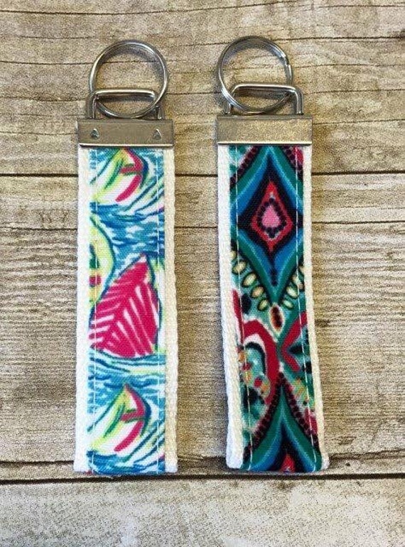 SALE Patterned keychain customizable keychain preppy