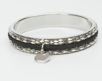 Busy Girl Bangle Silver- Hair Tie Bracelet