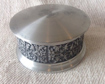 Vintage Selanger Pewter round Trinket Box