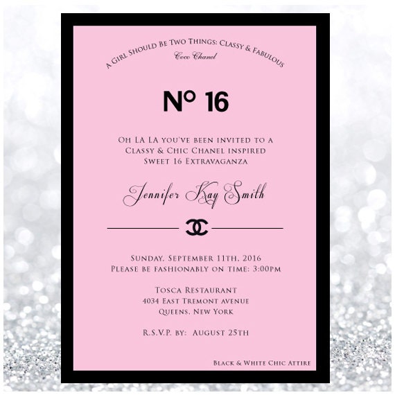 Chanel Inspired Invitations 10