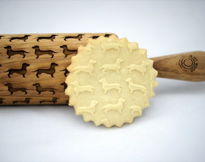 DACHSHUND DOG rolling pin, embossing rolling pin, engraved rolling pin for a gift, GIFT, gift ideas, gifts, unique, wedding