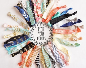 Bulk Hair Ties, Elastic Hair Ties, Pick Your Colors! Hair Ties, Hair Tie Bracelet, Ponytail Holder, No Crease Hair Ties, Gift for Girl