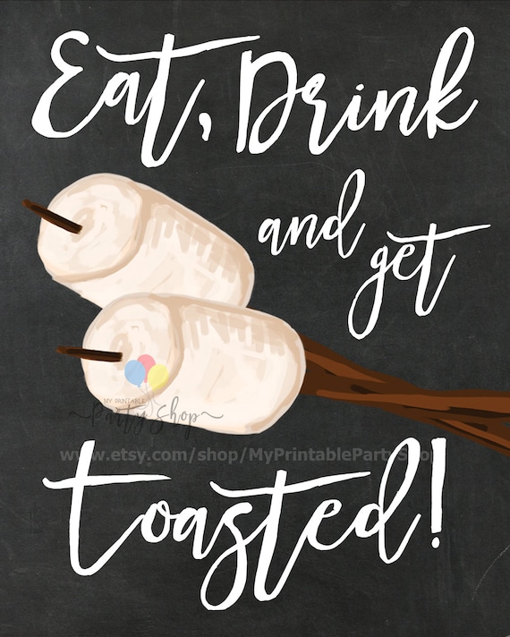 Eat Drink And Get Toasted Chalkboard Sign