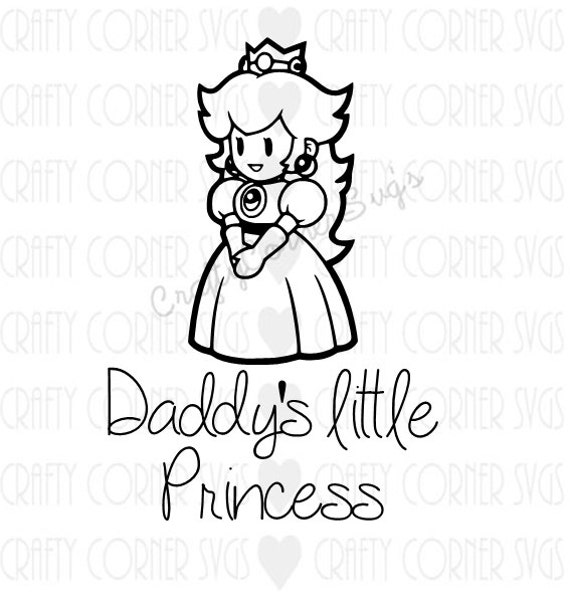 Download SVG-Daddy's Little Princess-Princess Peach Inspired