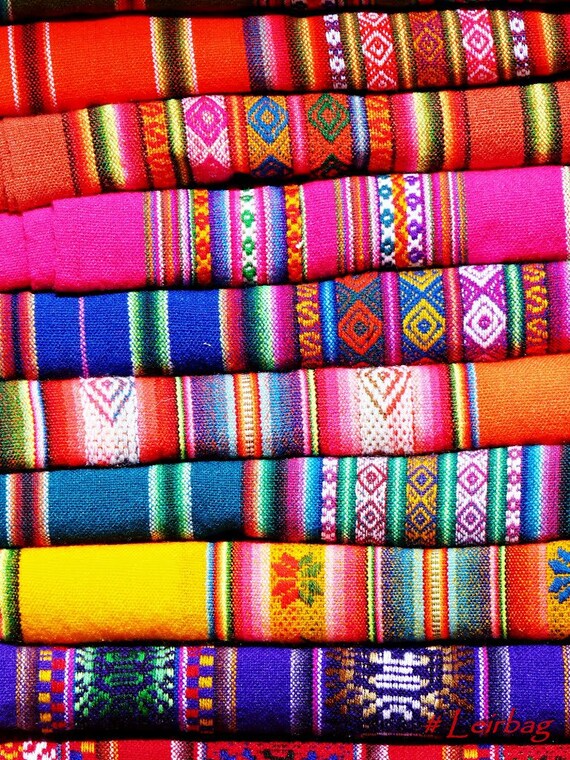 Aguayo Peruvian Bolivian Fabric by BoEthMarket on Etsy