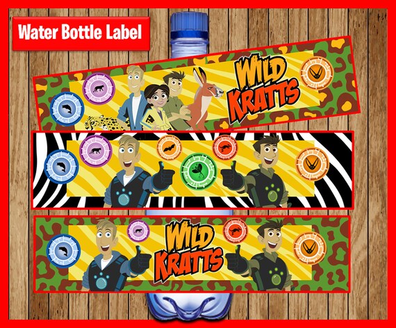 Wild Kratts Water Bottle Label instant download Printable