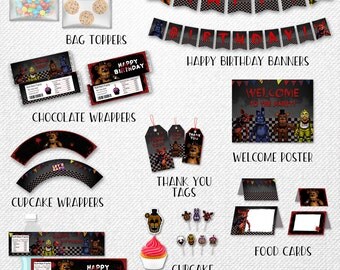 Five Nights at Freddy's bundle, Five Nights at Freddy's party pack, FNAF party pack, party bundle, party supplies!