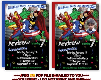 YOU PRINT - Avengers Birthday Invitation, Avengers Invite, Super Hero Birthday Invite, Avengers Party Invite, Avengers - BIRINV42