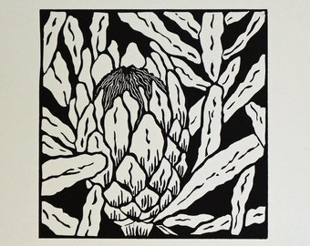 Protea Lino Print