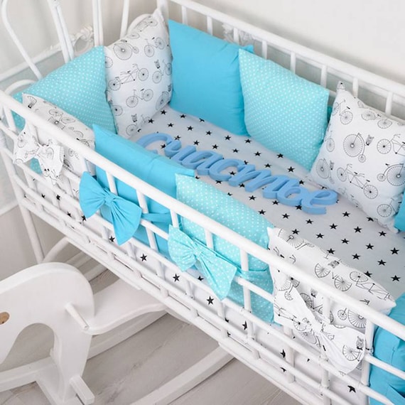 Items similar to Pillow bumper for baby cot/ cot bed, baby nursing