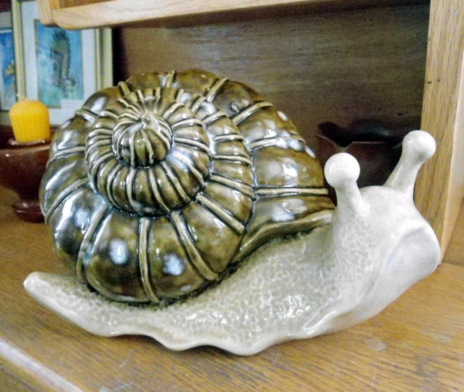 Ceramic Snail ceramic decor glazed Snail garden indoor