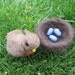 Needle Felted Robin With Nest And Eggs