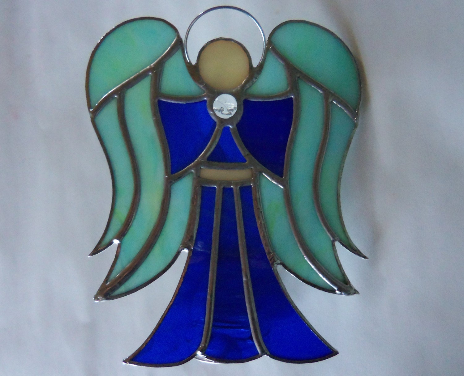 Medium Free Standing Stained Glass Angel Unique by cityfreeglass