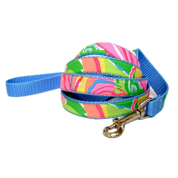 Dog Leash Lilly Pulitzer 2016 SO A PEELING Fabric by Lillyduds
