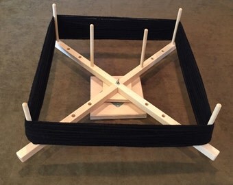 Medium Yarn Swift Winder Adjustable Skeinwinder with ball bearing base & Lazy Susan Yarn Caddy Attachment