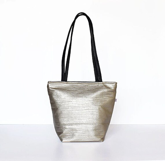 Silver tote bag Tote bag leather handles Silver by Alfastudio