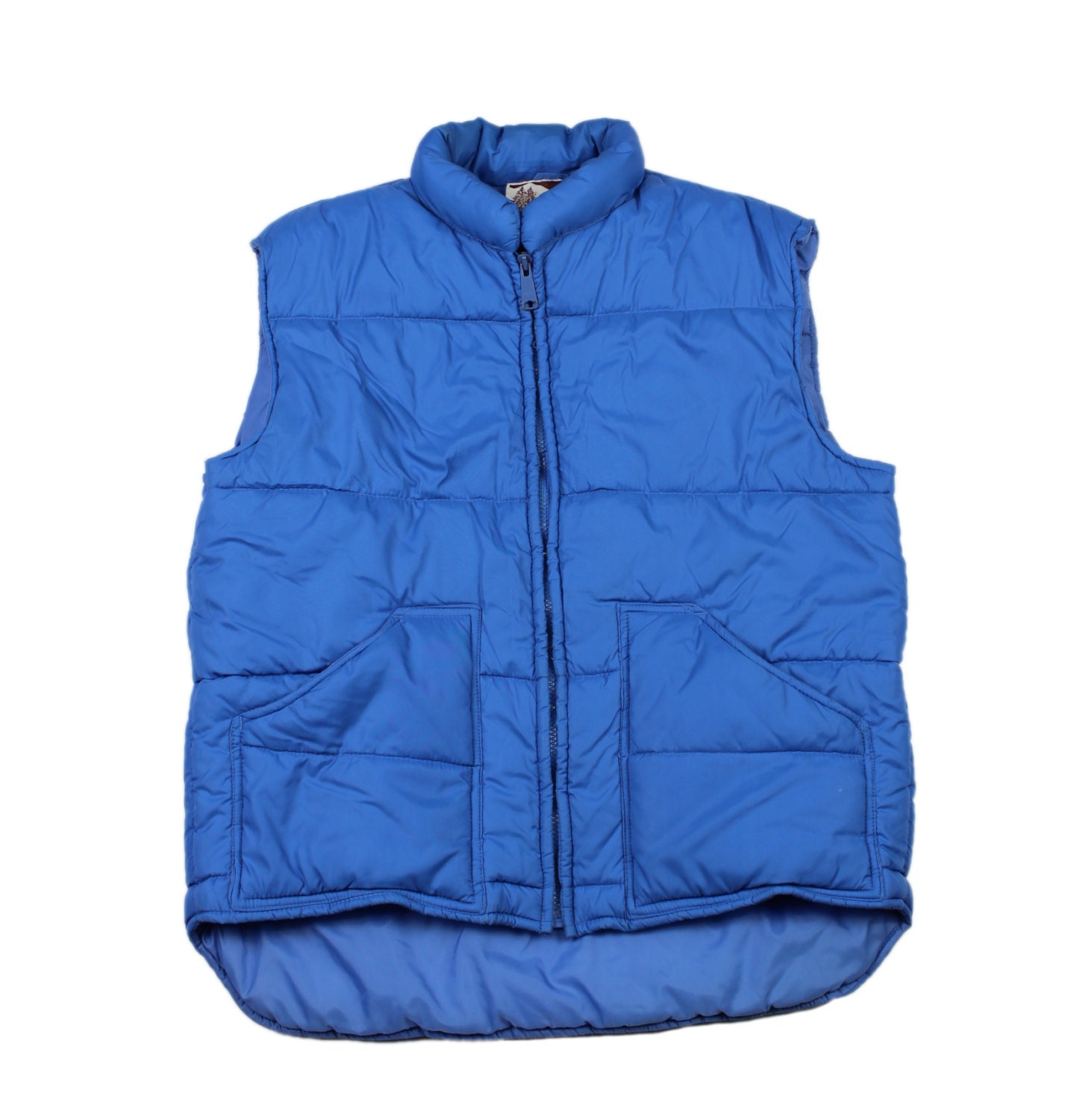 Vintage 1980s Blue Winter Puffy Down Vest Mens Size Medium