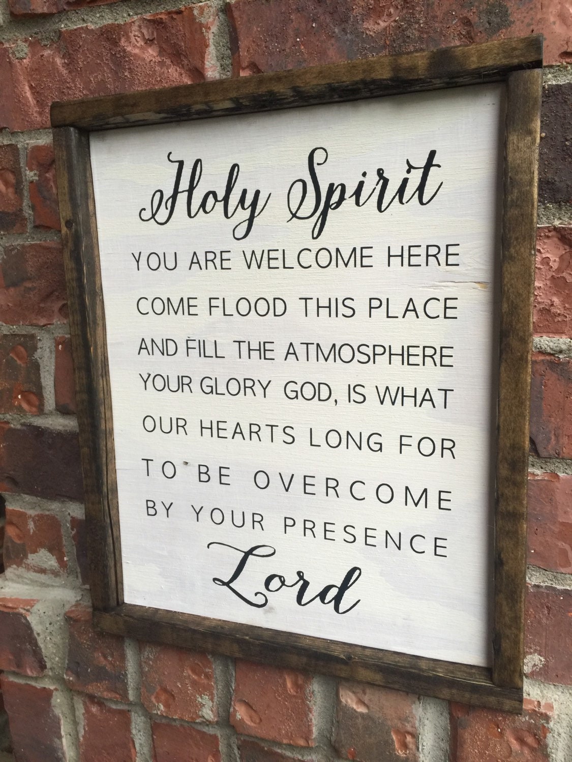 Holy Spirit You Are Welcome Here Wood Sign Christian Wall