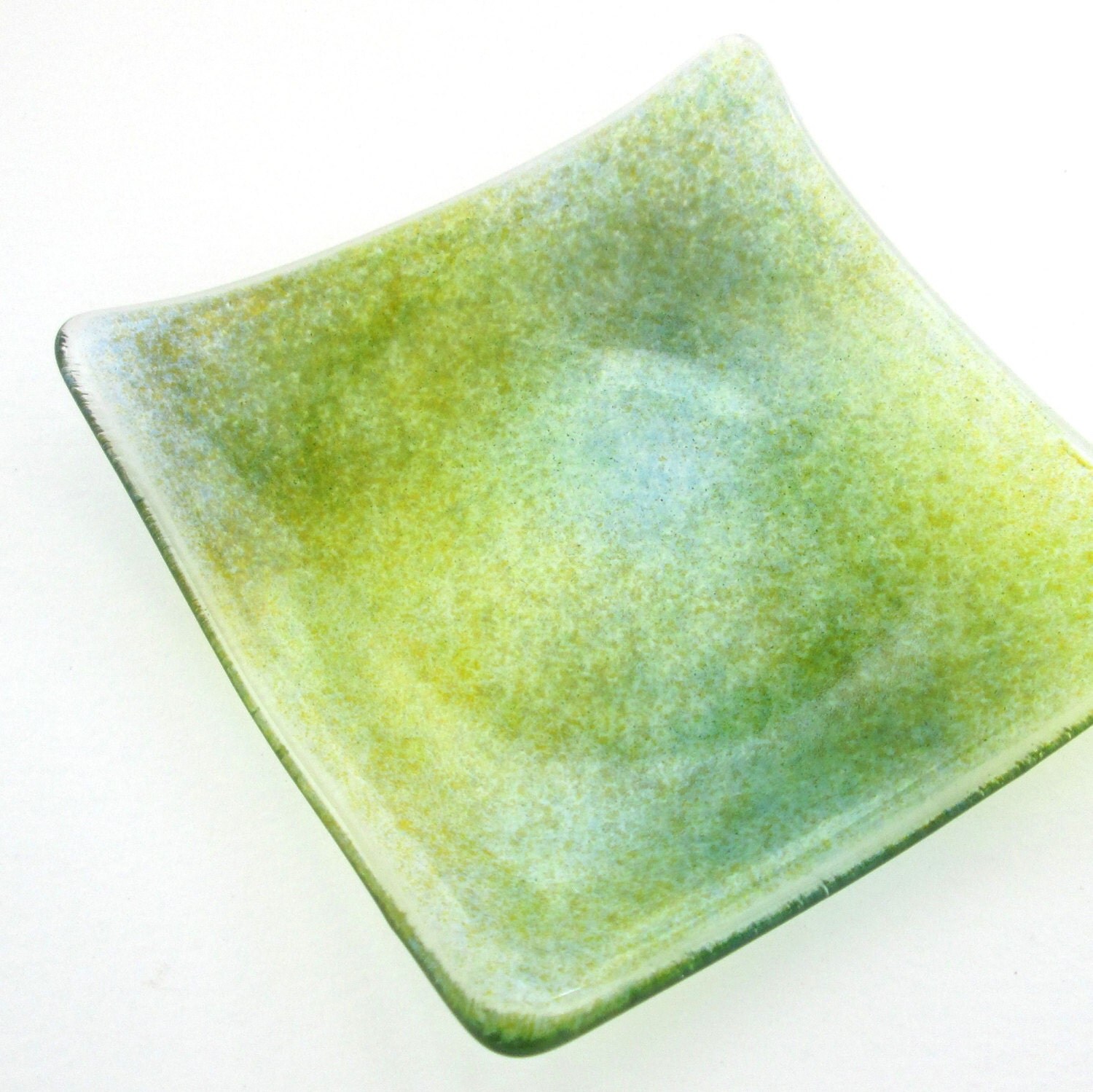 Shallow glass bowl Glass jewelry or trinket dish tealight