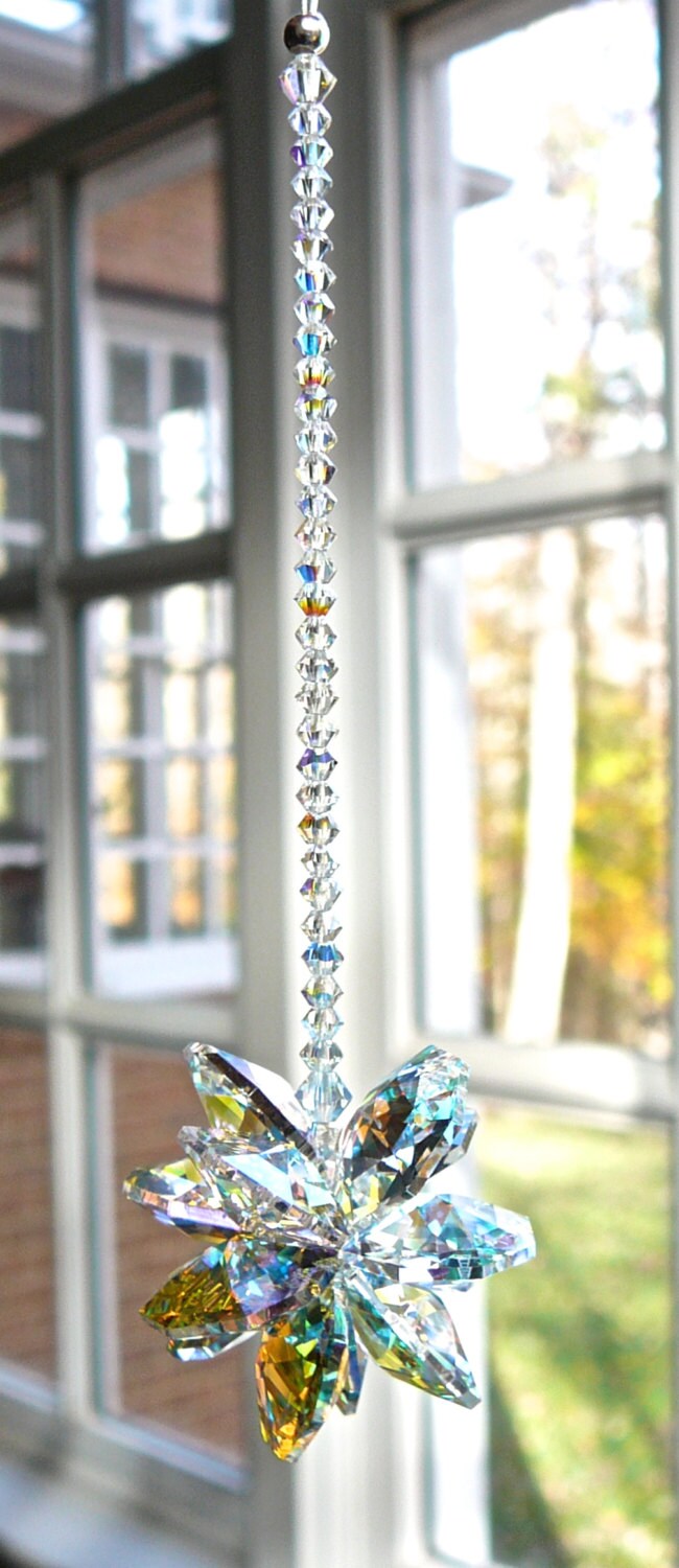 Rear View Mirror Accessories Crystal Car Charm Suncatcher