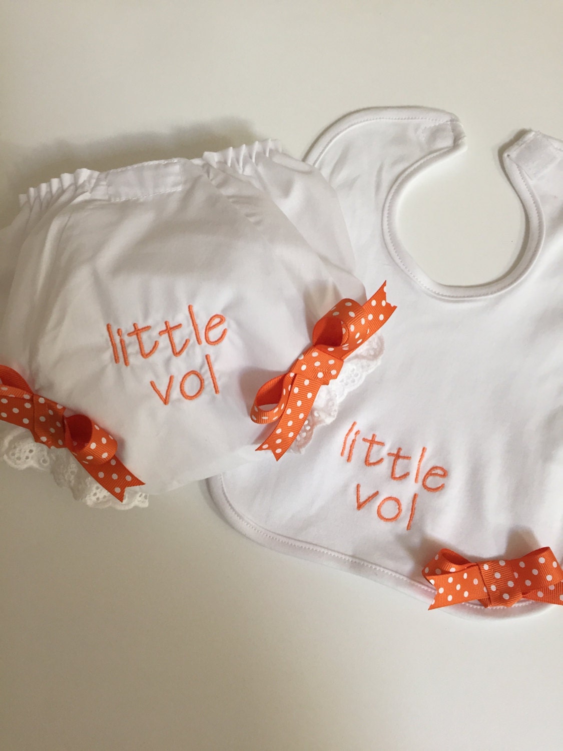 VOLS custom made baby bib and diaper cover 2 pc. set