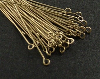 CLEARANCE Brass Eyepin 150 Headpins Bronze 1.75 inch (45mm) 21 gauge (1065pin45z1)os