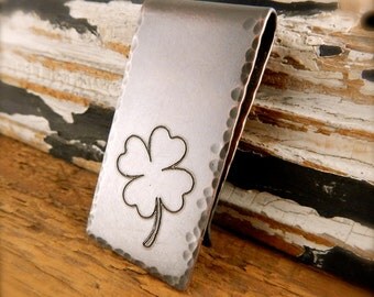 Lucky money clip, four leaf clover, shamrock money clip, good luck, graduation gift.