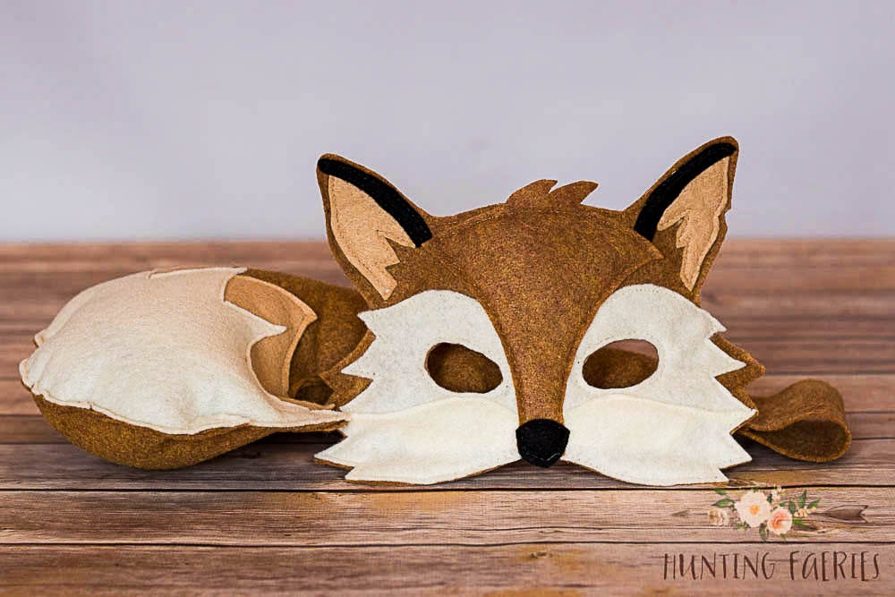 fox mask and tail Deluxe animal mask & tail set