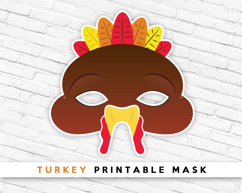 Turkey Printable Mask Thanksgiving Printable Mask by theRasilisk