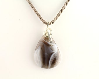 Grey Agate Pendant. Listing 258192972