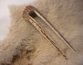 Elk Antler Hand Carved Hair Fork Stick Comb #5