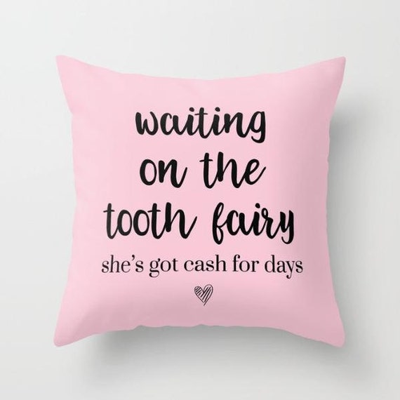 Tooth Fairy Kids Pillow w/ Insert | Throw Pillow | Pillow Case | Pillow Cover | Kids Room | Home Decor | Statement Pillow