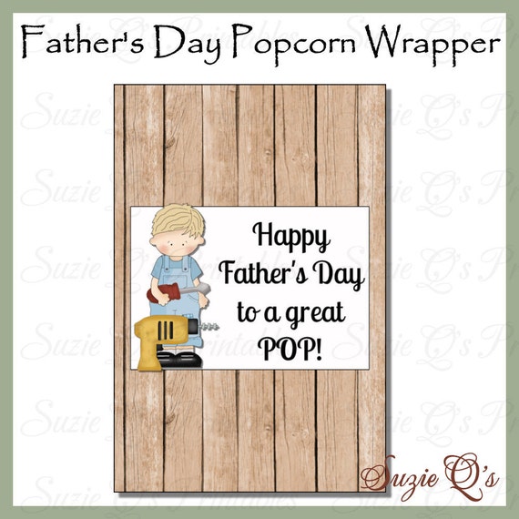 Father's Day Popcorn Wrapper Digital Printable